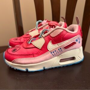 Nike Air Max 90 Toggle SE Red Pink White Hand Drawn Doodles Graphics Girls 11C